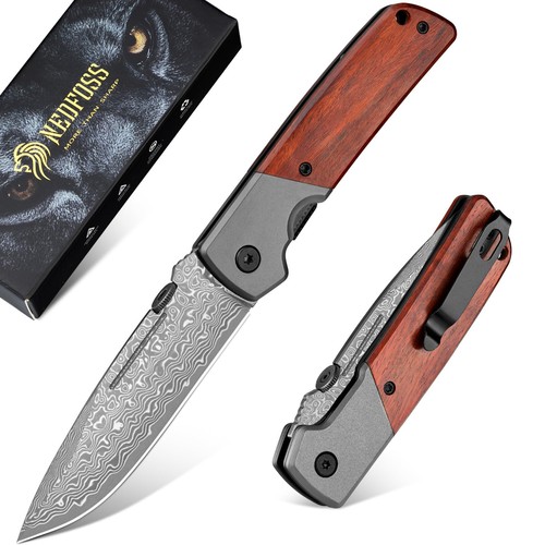 Da52 damascus folding pocket - folding,