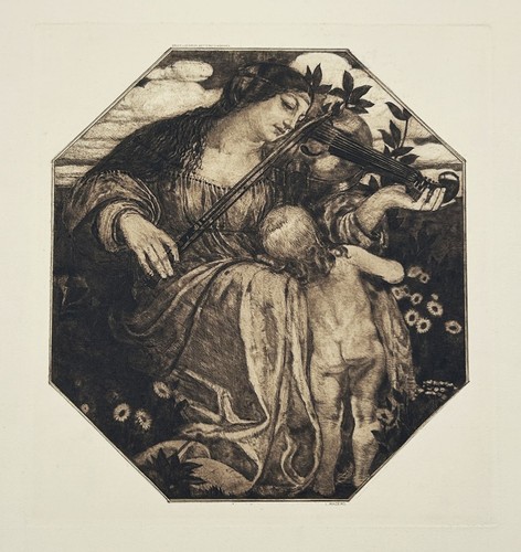 Radierung jugendstil signée - radierung,