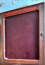 Ancien PANNEAU d'affichage/ VITRINE de MAIRIE pour "PUBLICATIONS de MARIAGES"