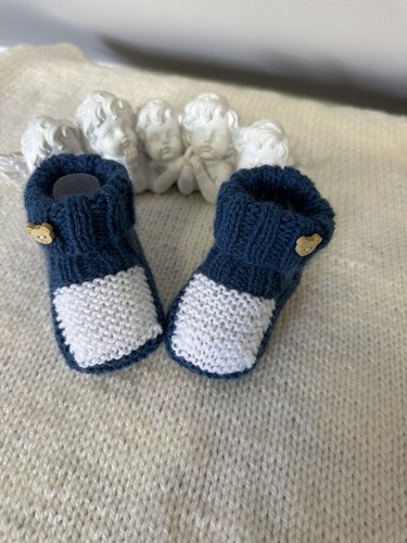 Chaussons bébé tricot bouton