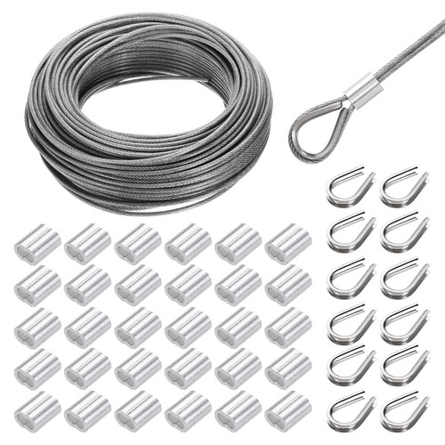 Kit câble acier - inox, 151ft
