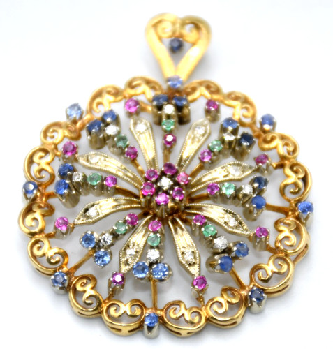 Grand pendentif vintage - pendentif, or