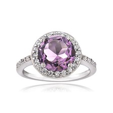 Bague Halo Ronde En Argent