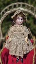 Antique Rare  SFBJ/ Bru Jointed Body French Mignonette Bisque Doll 8.5"
