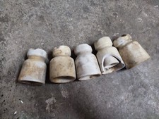 Lot Anciens ISOLATEURS EN PORCELAINE industriel création porte manteaux patère