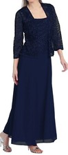 NEW FORMAL EVENING LONG GOWN MOTHER THE BRIDE GROOM DRESS CHURCH Navy Blue 4XL