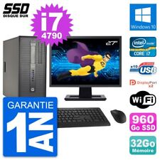PC Tour HP ProDesk 600 G1 Ecran 27" i7-4790 RAM 32Go SSD 960Go Windows 10 Wifi