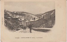 CPA SAUXILLANGES (63) LA CROIRERIE SOUS LA NEIGE - ANIMEE