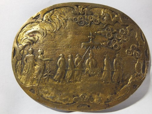 Plaque ancienne ornement - plaque, en