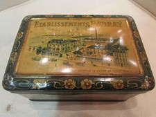 ancienne boite publicitaire pub en tole etablissements debray usine clichy