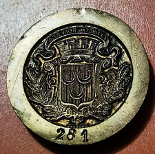 Matrice Sceau Cachet en Bronze Armoirie & Blason Couronne Ville CHATEAUDUN 55 gr