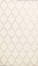 Tapis Indien Moderne En Laine Soie Ivoire 5x8