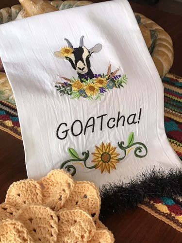Goat machine embroidered flour - machine,