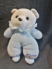doudou peluche ours bleu avec