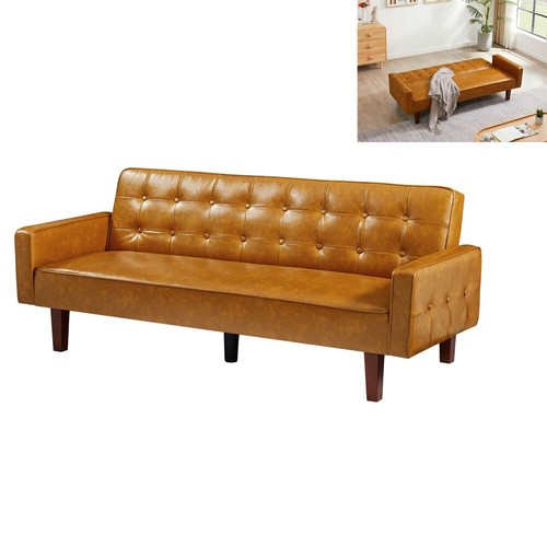 Brown leather convertible - pu,