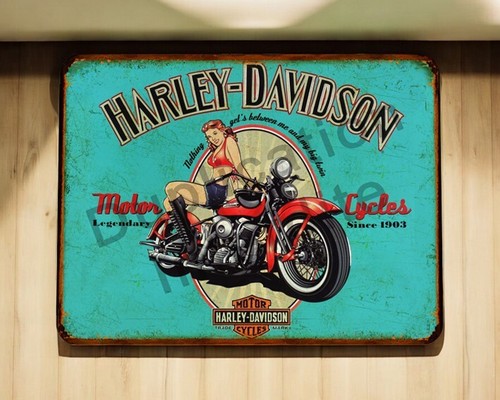 Plaque métal vintage harley - métal,