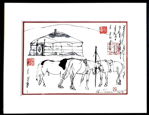 Dessin encre de chine - à,