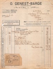 1946 CULTIVATEUR GRAINIER O GENEST BARGE A LYON - M. BAVEREL A ARBOIS