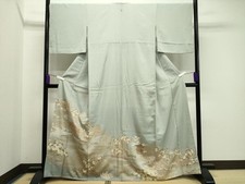 Kimono japonais magnifique texte de paysage de broderie en mode tomesode coloré