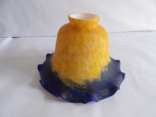 Tulipe en Pate de Verre.  Orange/Bleue     Neuf.