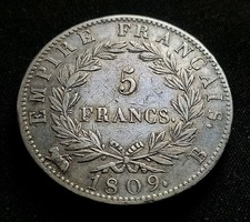 5 FRANCS 1809 B ROUEN- PIÈCE