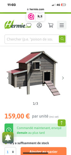 Poulailler neuf 3 poules - neuf,