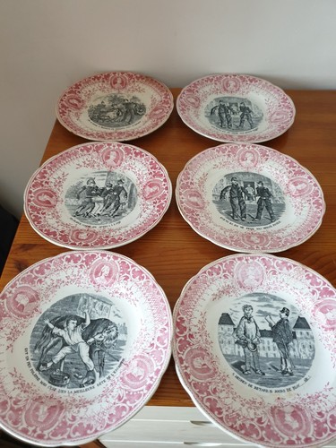 Six assiettes parlantes humour