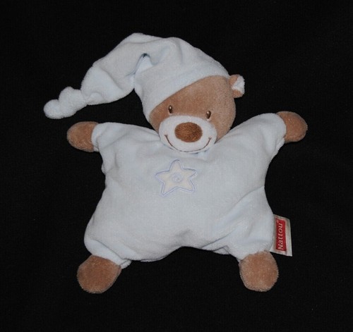 Peluche doudou ours bleu