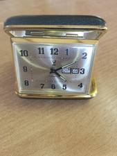 Ancien petit réveil mécanique horloge de voyage boite JOURIC JAZ Vintage