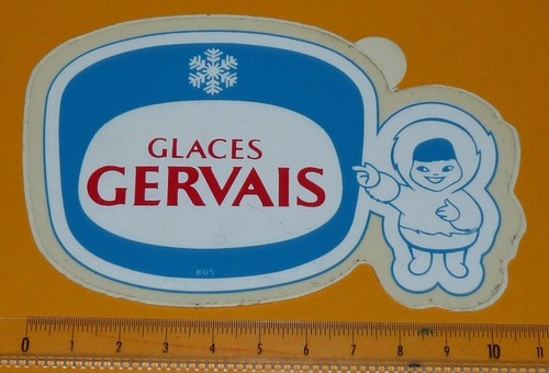 Autocollant glaces gervais - autocollant,