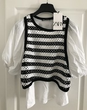 Top Tee Shirt Blanc Manche