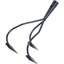 Cultivateur Plancher-Talon Griffe de Jardin 3 Dents 15 CM sans Tige Anthracite