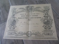 VILLE DE MONTROUGE DIPLOME 1910 POMPES A INCENDIES POMPIERS