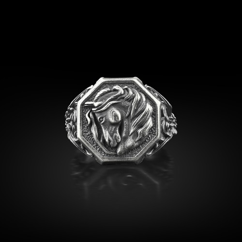 Bague chevalière homme - , en
