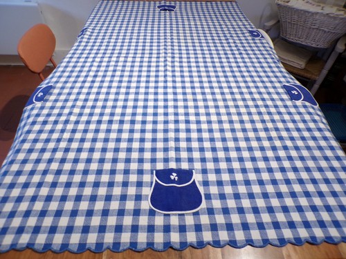 Vintage nappe coton vichy - ,