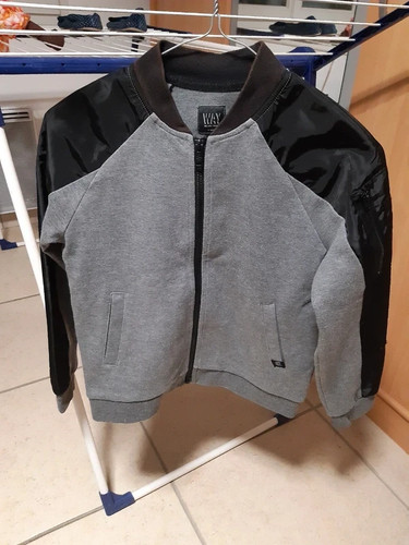 Veste cardigan gilet noir/gris