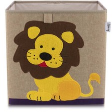 Boîte de rangement en tissu pour enfant "lion" sur fond foncé, compatible Ikea
