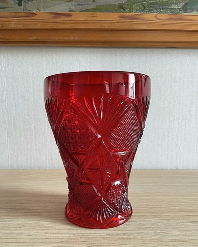 Vase floral verre rouge - vase,