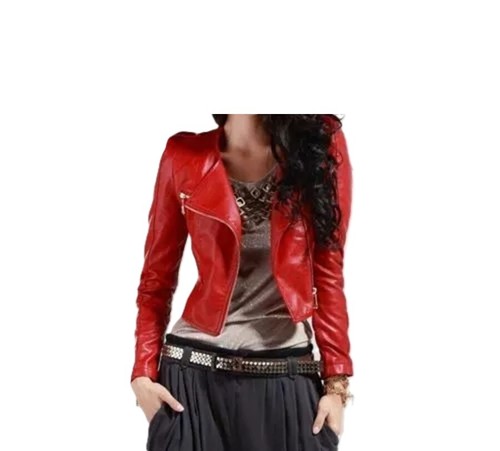 Veste cuir rouge - veste, femme