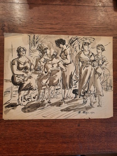 Dessin ancien portrait maurice - dessin,