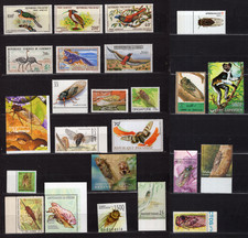Beau Lot de Timbres x25 Thème nature : Oiseaux insectes ... neuf** MNH