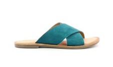 Kickers Mules Kick Off Diaz 2 Bleu Foncé Cuir Chèvre Daim 700316-5052