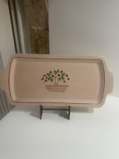 Grand plat à cake emaux de Longwy 37,5cm Collection Déco Rose Poudré