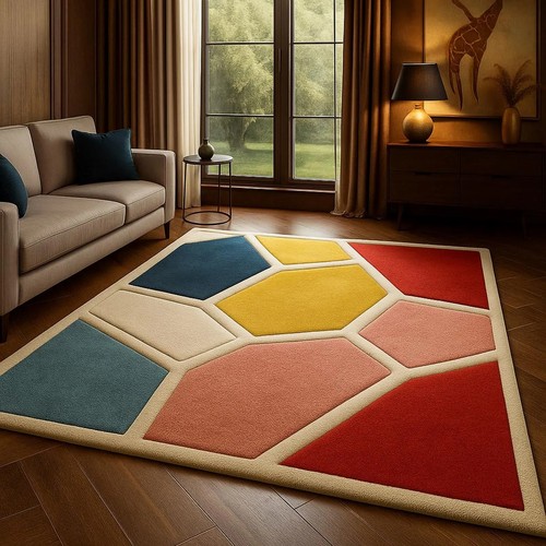 Tapis moderne géométrique - , en