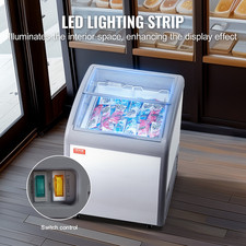 Vitrine Réfrigérée À Crème Glacée Vitrine À Glaces Gelato Commerciale 154L