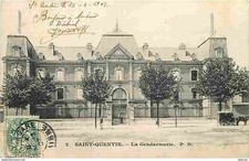 02 - Saint Quentin - La Gendarmerie - Animée - CPA - Voir Scans Recto-Verso