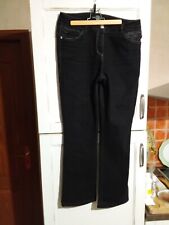 SUPERBE PANTALON DROIT NOIR FEMME PATRICE BREAL TAILLE42 COTON AVEC STRASS POCHE