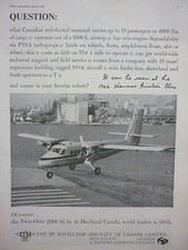 4/1966 PUB DE HAVILLAND AIRCRAFT CANADA TWIN OTTER DHC-6 STOL ORIGINAL AD