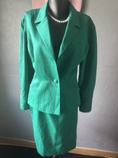 Ensemble tailleur vintage vert émeraude – Pure laine vierge – Made in France –