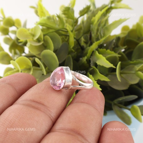 Bague solitaire morganite - bague, en